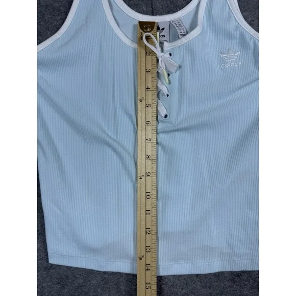 adidas Tank Top Womens Large Blue Always Original Lace-up Laced - Picture 8 of 11